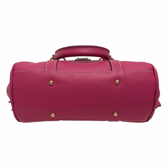 Dooney & Bourke Solid Hot Pink Leather Satchel Handbag - Picture 5 of 9